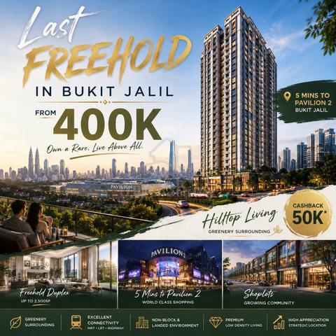 FREEHOLD Hilltop @ 4 R Big Balcony Yard | 5 Mins Pavilion 2 - Link MRT 1