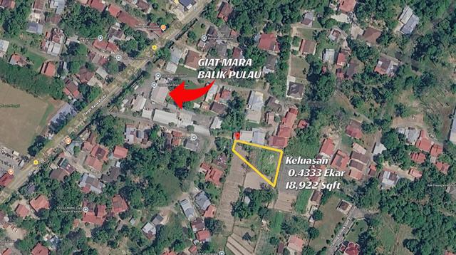 Tanah Untuk Di Jual 0.433 Ekar 18,922 Sqft Area Pondok Upeh, B/Pulau 1