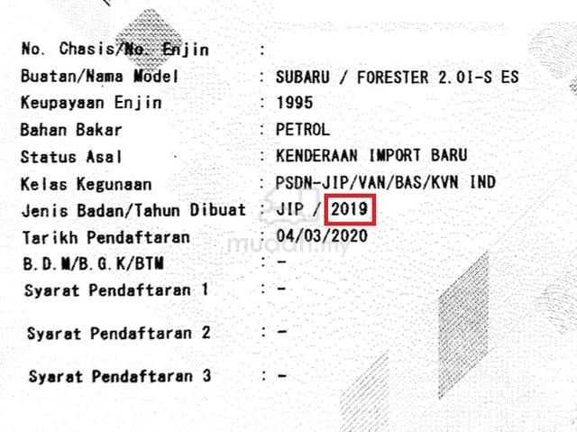 2019 Subaru FORESTER 2.0 2.0I-S ES TOP SPECS MODEL - 2