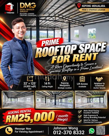 Rare Opportunity Prime ROOFTOP Space For Rent @ KEPONG MENJALARA! 1