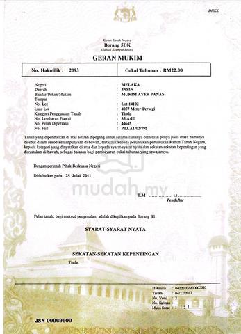 Geran Mukim Tanah Pertanian Getah (8 Tahun) 1