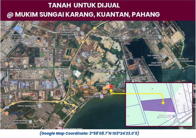 TANAH UNTUK DIJUAL @ Mukim SUNGAI KARANG, KUANTAN, PAHANG 1