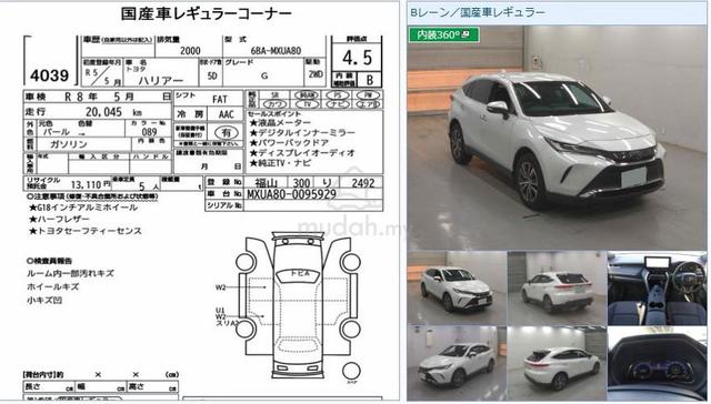 2023 Toyota HARRIER 2.0 G Facelift Digital Meter - 2