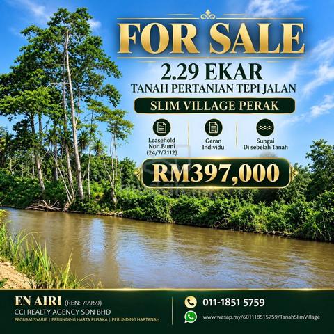 2.29 EKAR TANAH TEPI SUNGAI | SLIM VILLAGE PERAK | Tepi Jalan 1