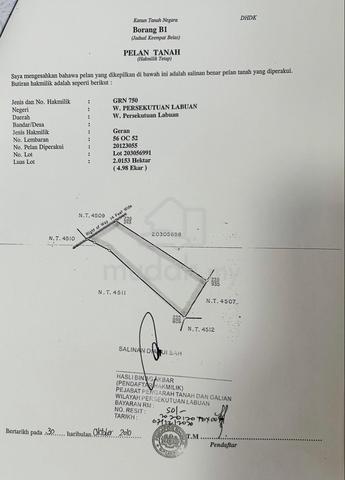 Tanah NT(Freehold) untuk dijual‼️ 1