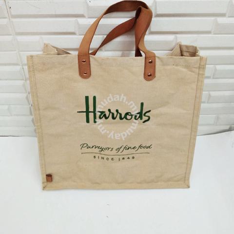 Harrods Embroidered Jute Grocery Shopper Bag - Bags & Wallets for