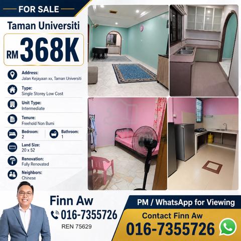 Full Loan Taman Universiti Low Cost For Sales 1