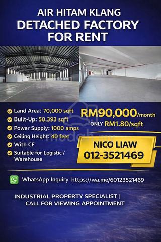 Factory / Warehouse Air Hitam Klang To Let 1