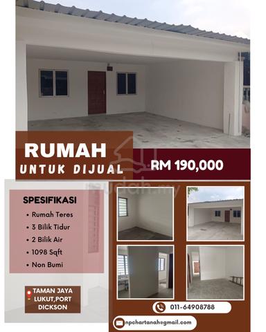 Rumah Untuk Dijual Taman Jaya, Lukut 1