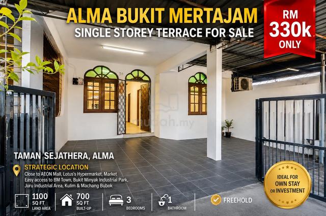Single Storey Terrace House For Sale in Alma, Bukit Mertajam, Penang 1