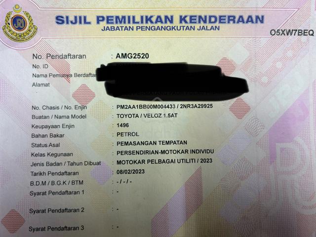 2023 Toyota VELOZ 1.5(A)NO PROCESSING FEES - 2