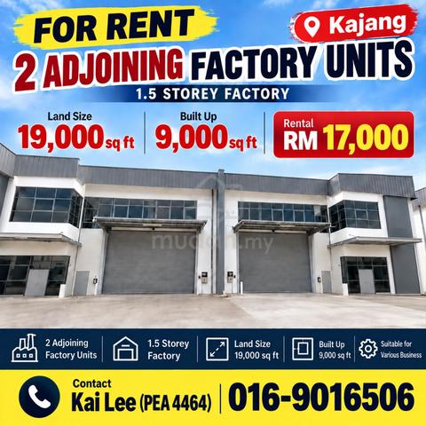 [BEST DEAL] 2 Adjoining 1.5 sty Semi-D Factory Sungai Chua Kajang RENT 1