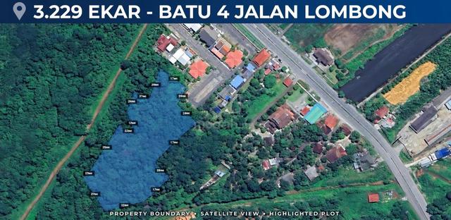 Tanah 3.229 Ekar Zoning Perumahan Batu 4 Jalan Lombong Kota Tinggi 1