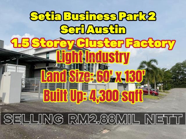 60x130 Setia Business Park 2 Cluster 1.5 Storey Factory for sale sbp2 1