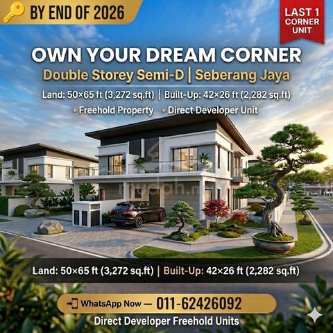 Seberang Jaya - NEW Double Storey Semi D - Direct Developer Unit 1