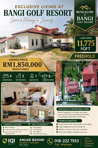 BUNGALOW on a Huge Land at Bangi Golf Resort 1