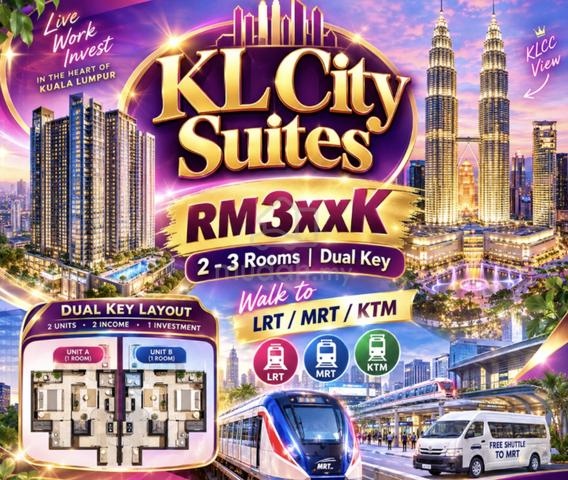 2 stations to KL Sentral【 2 -3 Rooms/ DUAL / MRT/LRT Sungai Besi 】Free Furnished 1