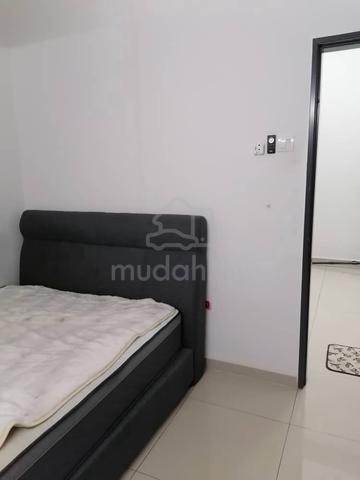 Stuff cabinet, table, air-cond, ceiling fan and queen bed 1