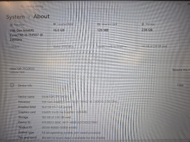 Dell Latitude 7420 | i5-1145G7 | 16GB RAM | 256GB  - photo 4 of 5