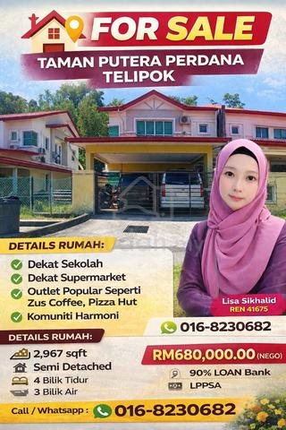 Semi Detached Taman Putra Perdana Telipok 1