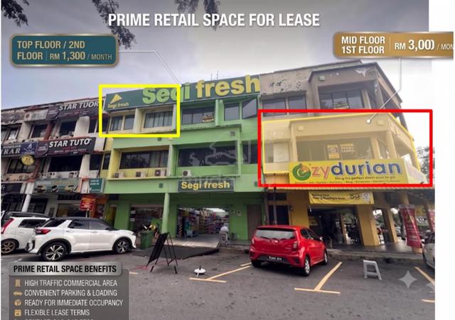 [2nd Floor & Corner 1st Floor] Taman TTDI Jaya Shah Alam Shoplot RENT 1