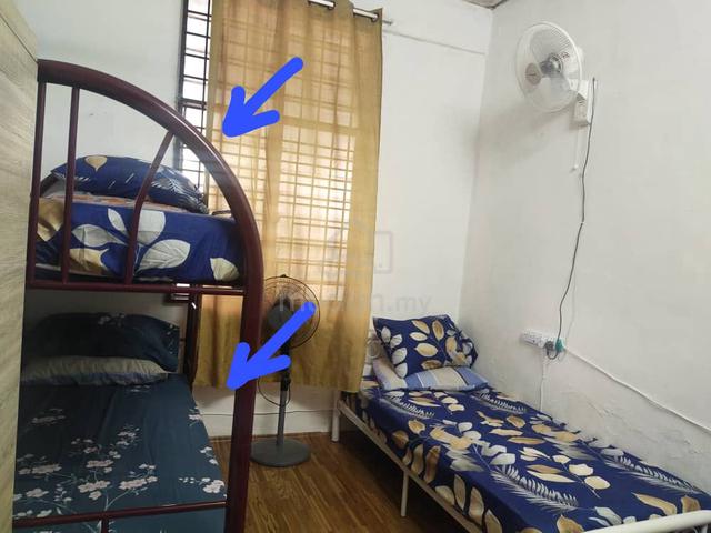 Bilik Sharing 3 Katil FULLY FURNISHED 🔥 FREE WiFi & Rumah Taman ✅ 1