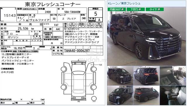 2024 Toyota VELLFIRE 2.4 Z PREMIER Turbo Black Int - 2
