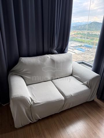 2-Seater Corduroy Sofa with Fitted Cover - photo 2 of 3