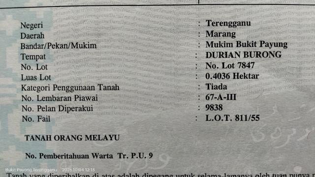 Tanah pertanian di kg.Jerong Surau 1