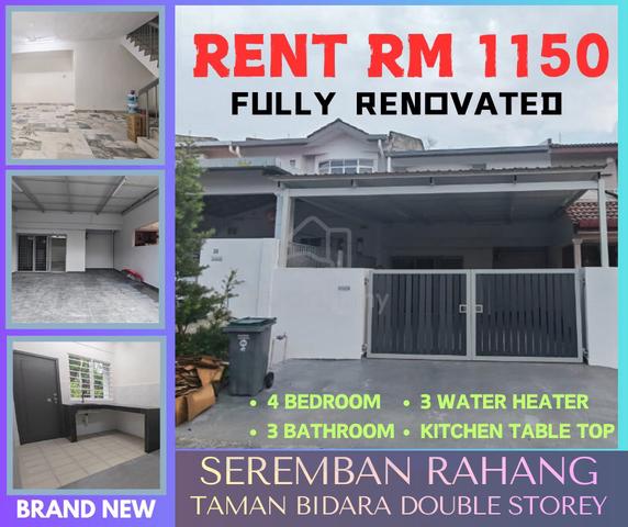 RENT!! SEREMBAN RAHANG 💯💯TAMAN BIDARA DOUBLE STOREY Full RENOVATED 1