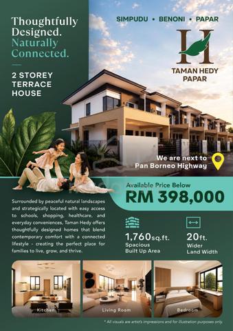 Taman Hedy Phase 7✅Double Storey✅Padawan✅Benoni✅Papar 1