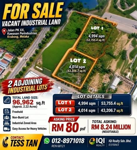 Kawasan Perindustrian Krubong Freehold 2Adjoining Industrial Flat Land 1