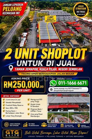 Below 300k💥 2 unit shoplot side by side @ Kuala pilah N9 1
