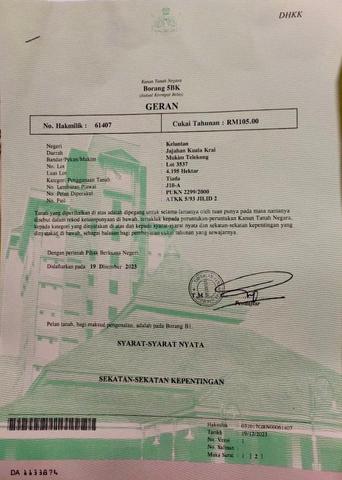Tanah di tepi jalan utama kuala krai kota bharu 1