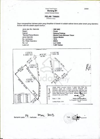 Perak Behrang Stesen Agricultural Freehold Land For Sale 1