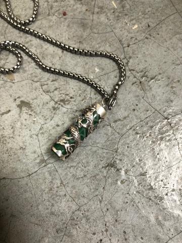 Custom Dragon Jade Pendant 925 Sterling Silver - photo 2 of 5