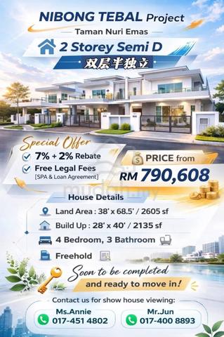 NEW PROJECT 2 Storey Semi D at Nibong Tebal Near Jawi Tol,Parit Buntar 1
