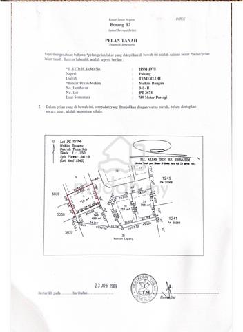 Harga turun!!!!Lot Banglo Tmn Gau Makmur Temerloh luas 8170 kps 1