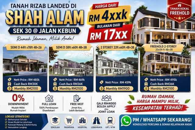 Tanah Rizab Melayu Landed  Di Sekysen 30 Shah Alam 1