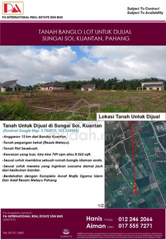 Tanah Banglo untuk dijual @ Sungai Soi, Kuantan 1