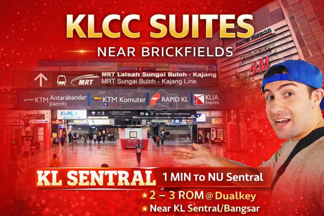 Direct KLIA Express【 100M to LRT 300M to KL Sentral 】FREE FULL Furnish 1