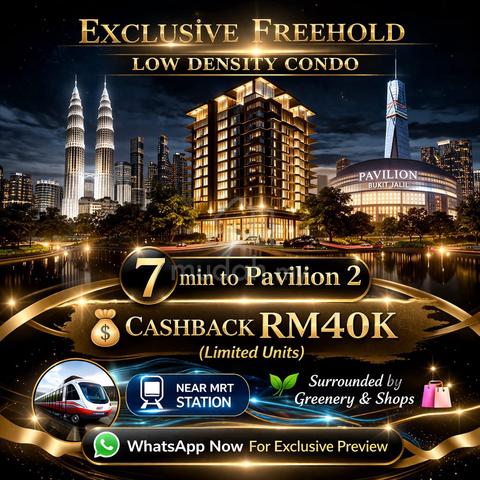 7mins Pavillion 2 ๐ฅ Freehold Condo |Cashback RM40K |4+1 Room 1