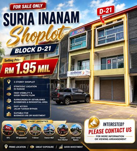 For Sale Suria Inanam Shoplot (D-21) 1