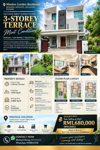 Minden Gardens Residence, Gelugor - 3 Storey Terrace with Land 1