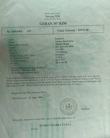 kebun getah untuk di jual .. 1