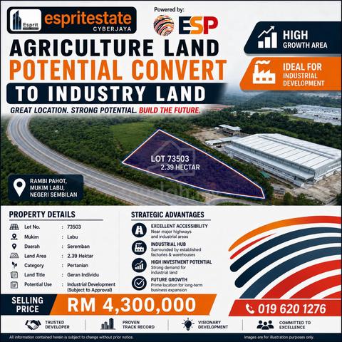 AGRICULTURE Land WITH POTENTIAL INDUSTRIAL CONVERSION FOR SALE 🌿 1