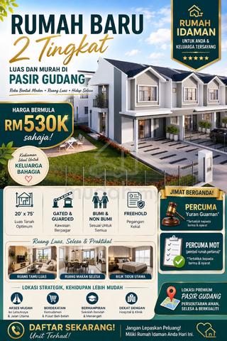 Rumah 2 Tingkat Murah Pasir Gudang 1