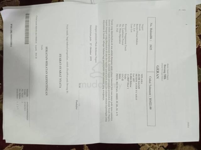 Tanah tepi Jalan Lendu Melaka untuk dijual 1