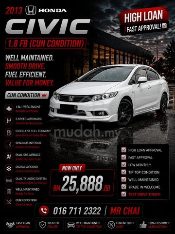 -2013 Honda CIVIC 1.8 S FB (A) Mugen Sport F/Loan - 1