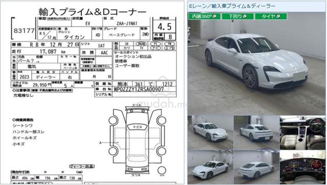 2023 Porsche Taycan Sedan 93.4kWh UNREG Ready Stok - 2